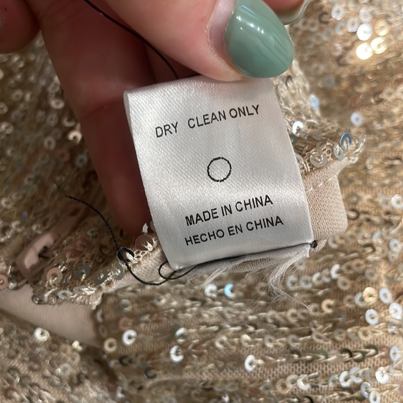 Windsor size M NWT”Bling It On Sequin Ruched Mini Dress” In Natural - Picture 7 of 9